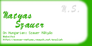 matyas szauer business card